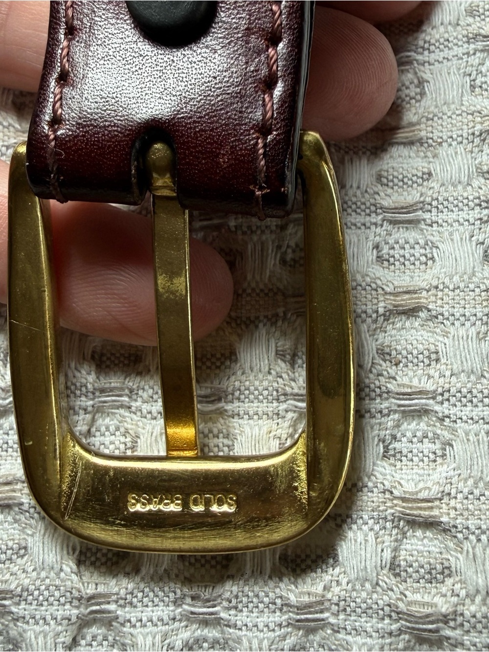 Brighton Leather Mens  Dress Belt Size 54 Brass Buckle Preppy Big Men Casual - Picture 3 of 8